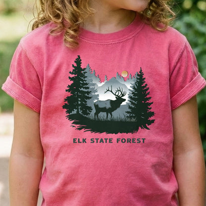 Elk State Forest Kids Cotton T-Shirt
