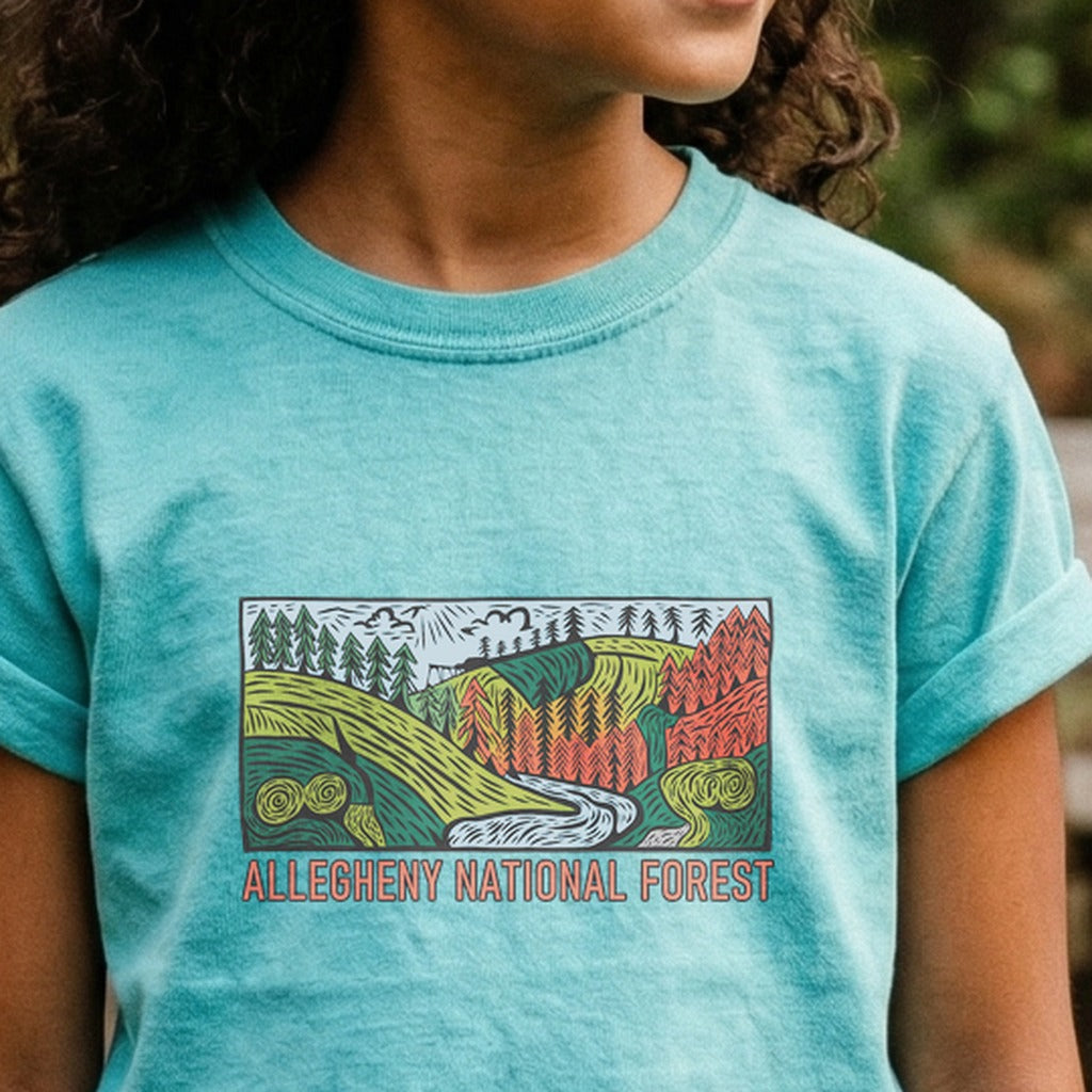 Allegheny National Forest Kids Cotton T-Shirt