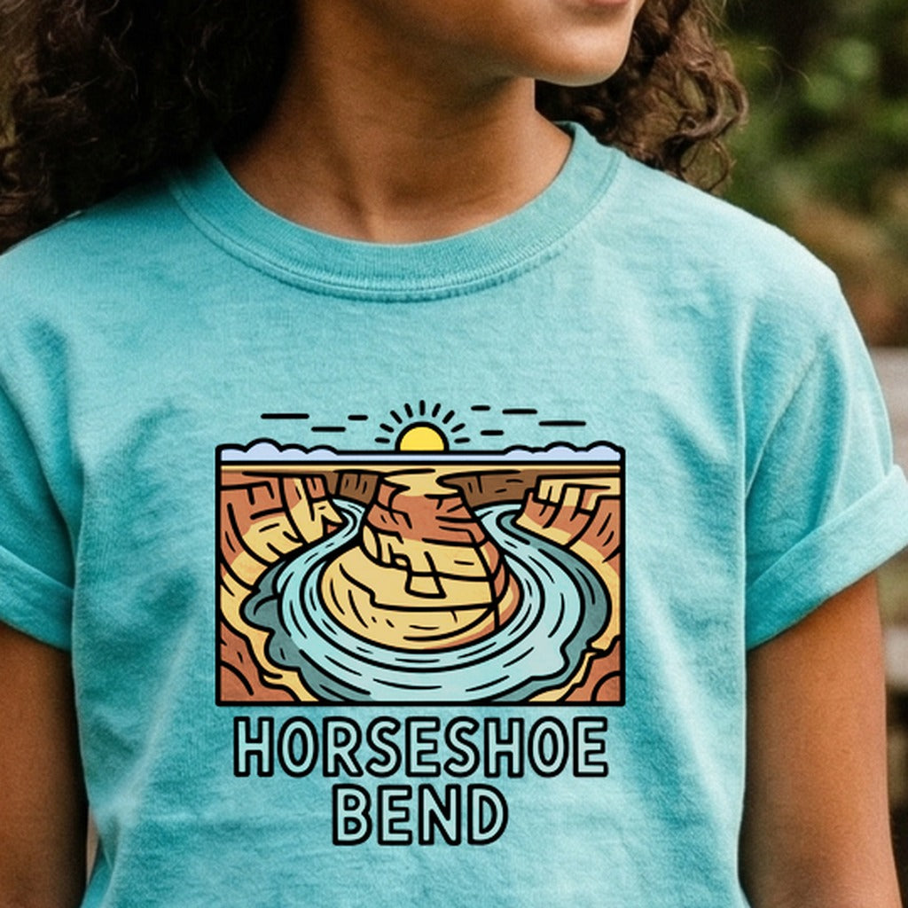 Horseshoe Bend Glen Canyon Kids Cotton T-Shirt