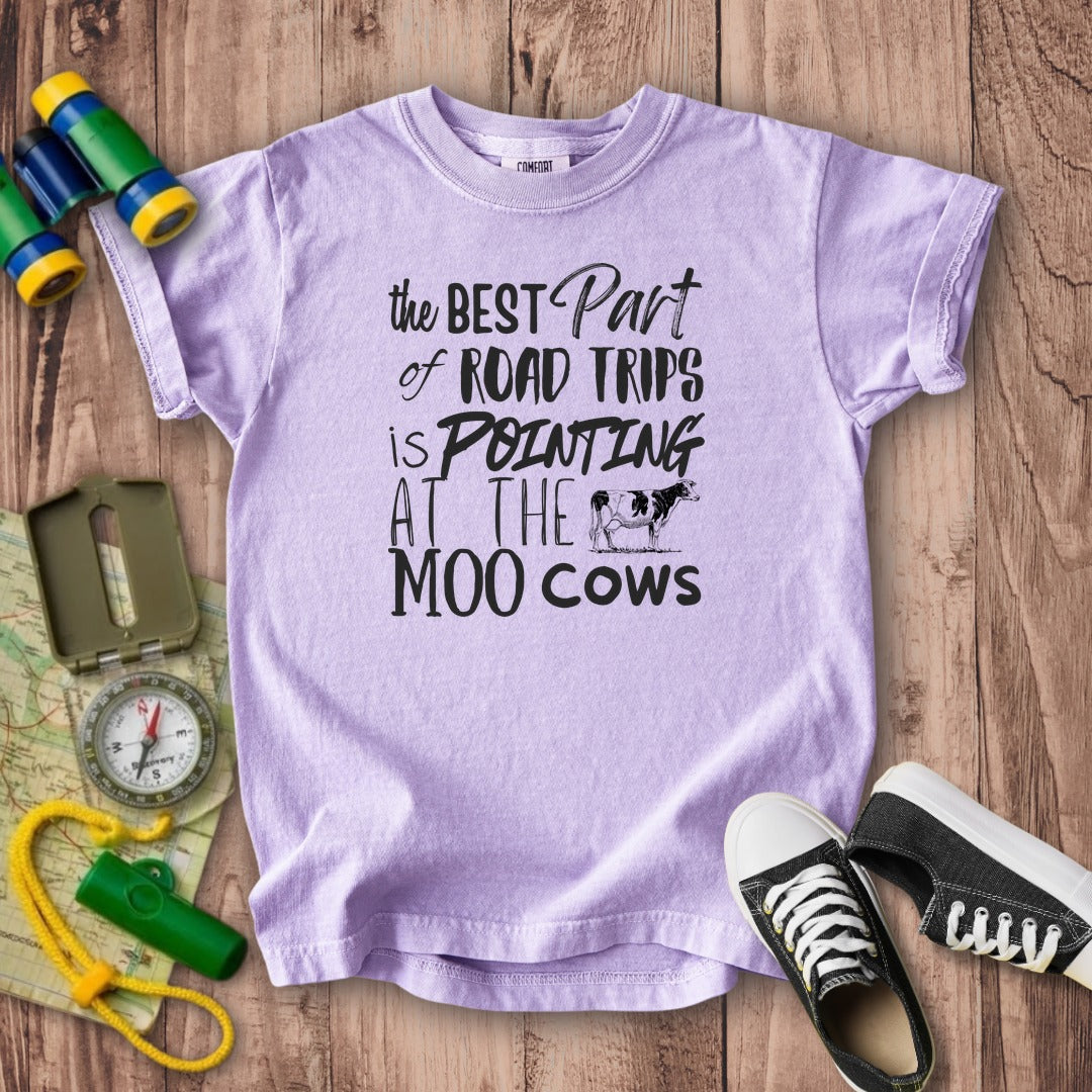 Moo Cows Road Trip Kids Cotton T-Shirt