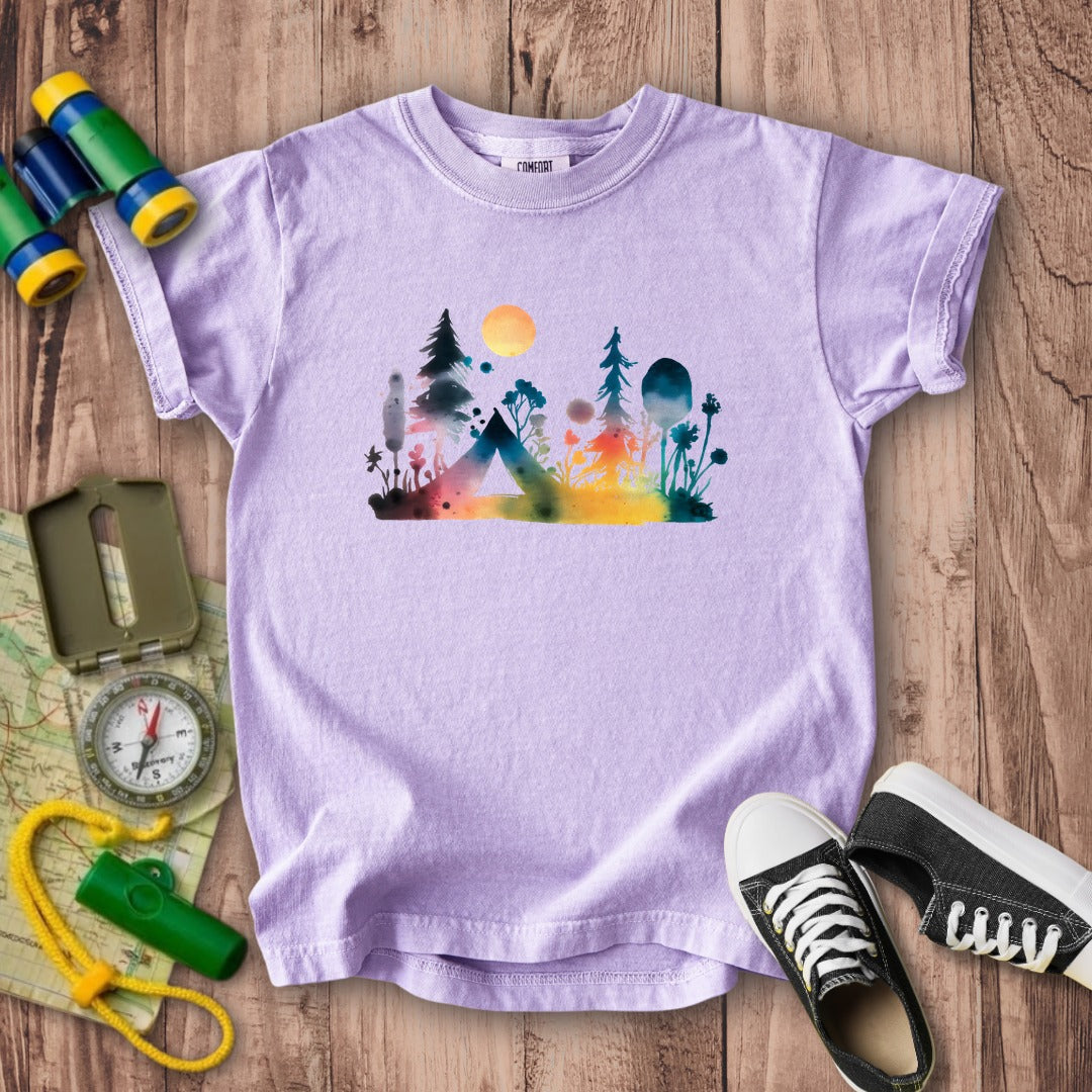 Watercolor Wildflower Retreat Kids Cotton T-Shirt