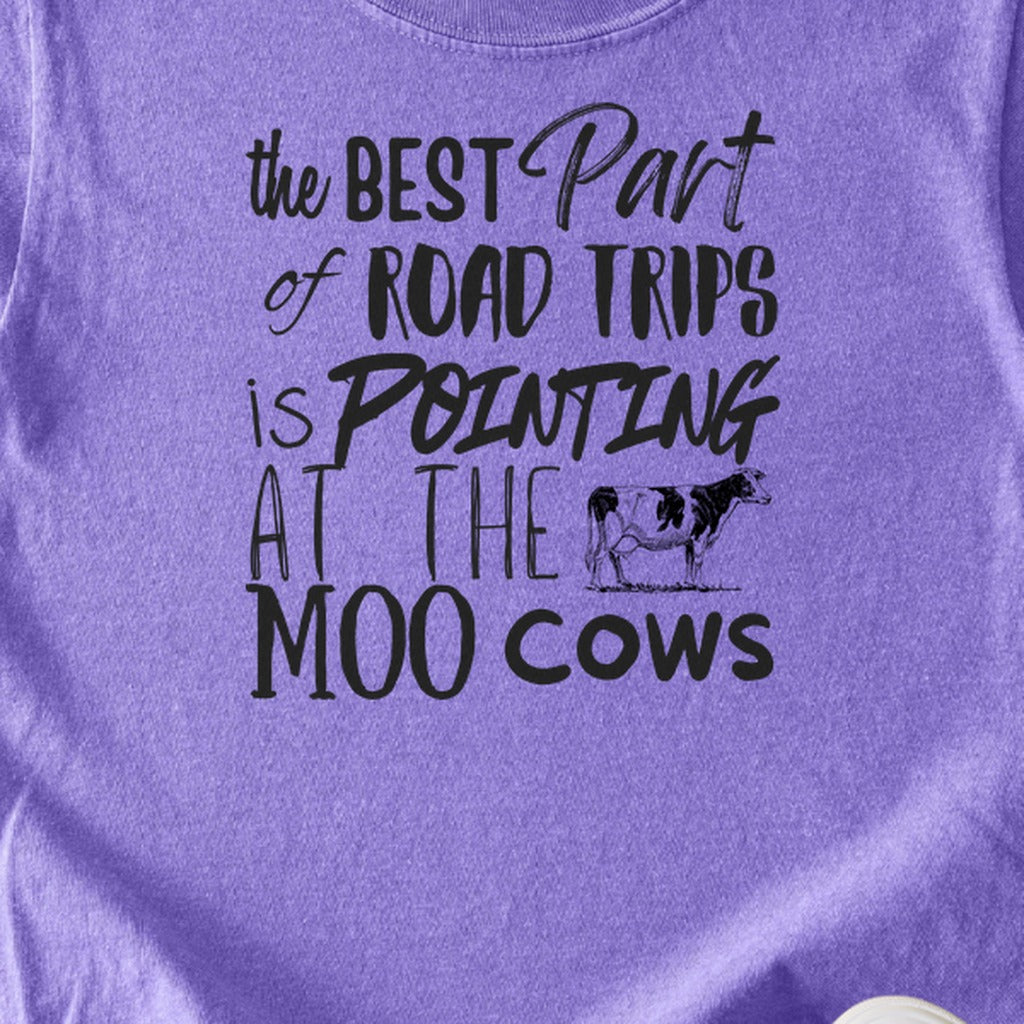 Moo Cows Road Trip Kids Cotton T-Shirt