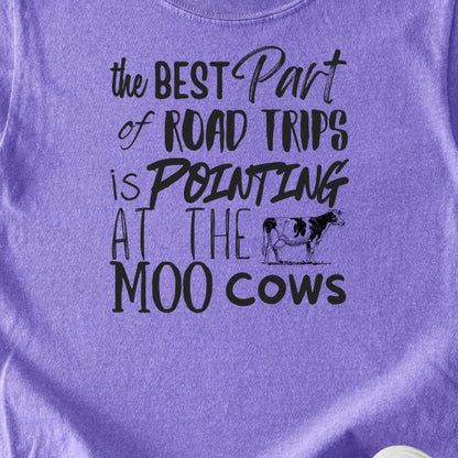 Moo Cows Road Trip Kids Cotton T-Shirt