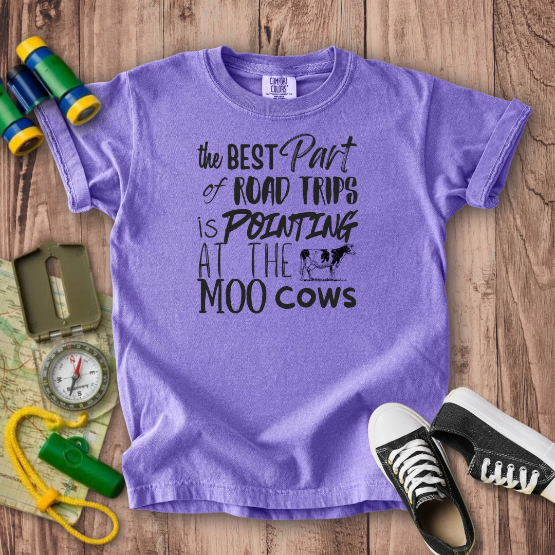 Moo Cows Road Trip Kids Cotton T-Shirt