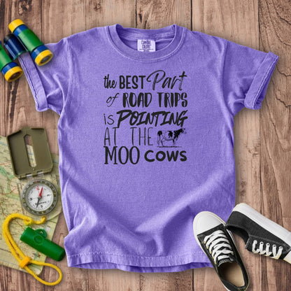Moo Cows Road Trip Kids Cotton T-Shirt