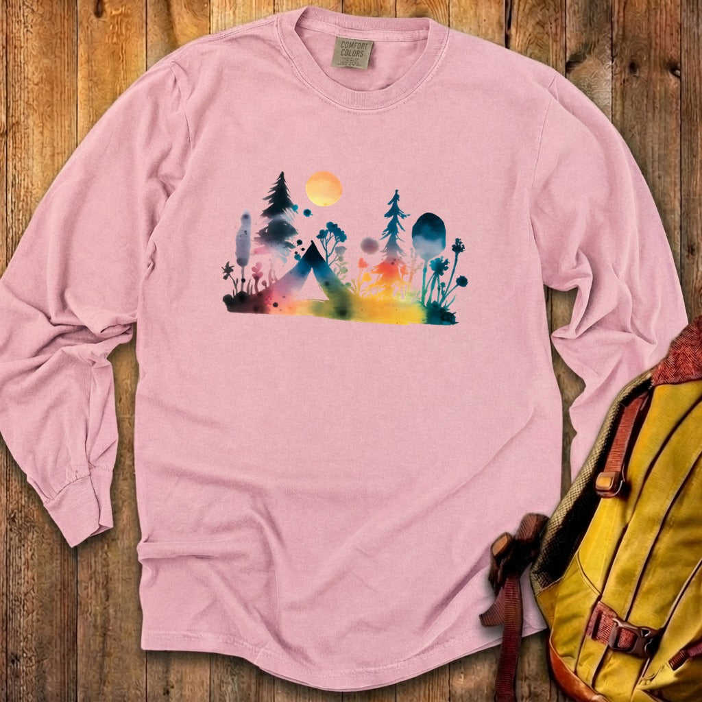 Watercolor Wildflower Retreat Cotton Long Sleeve