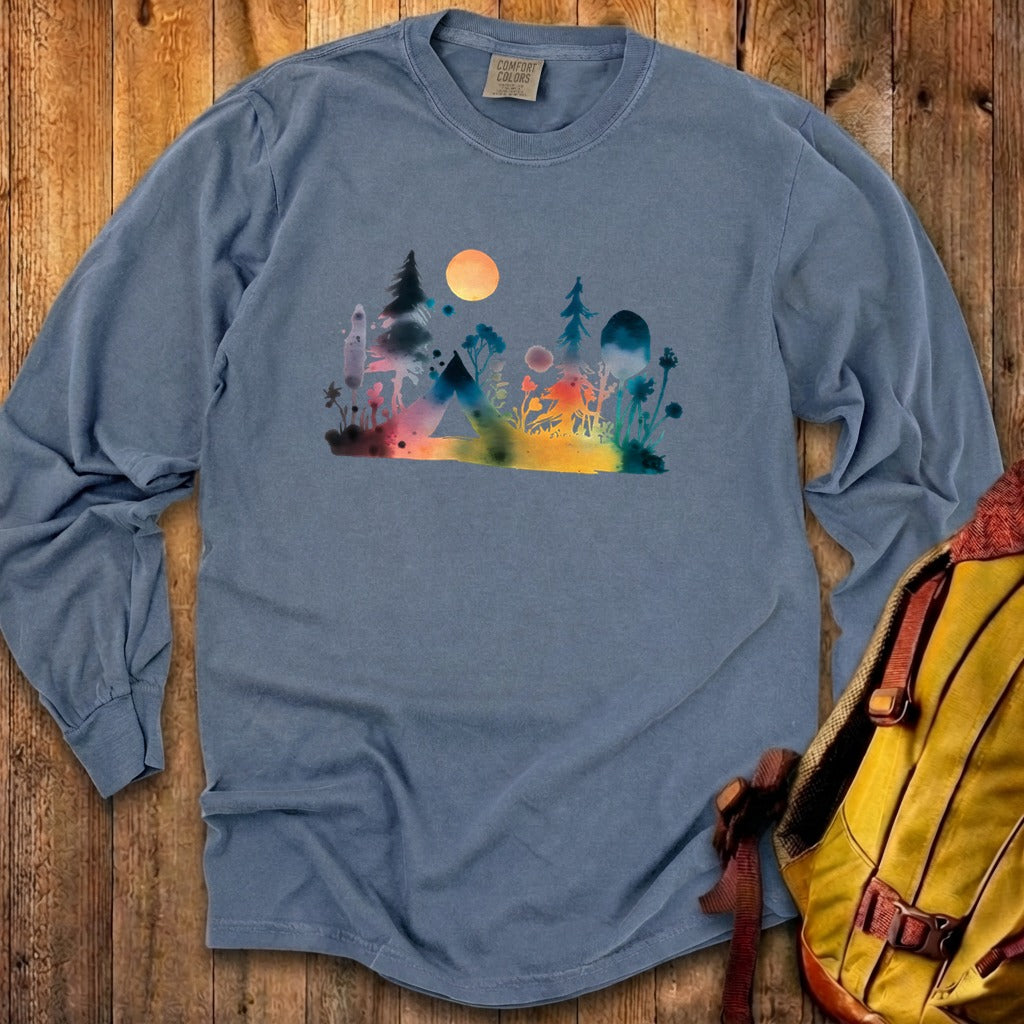Watercolor Wildflower Retreat Cotton Long Sleeve
