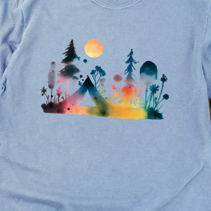 Watercolor Wildflower Retreat Cotton Long Sleeve