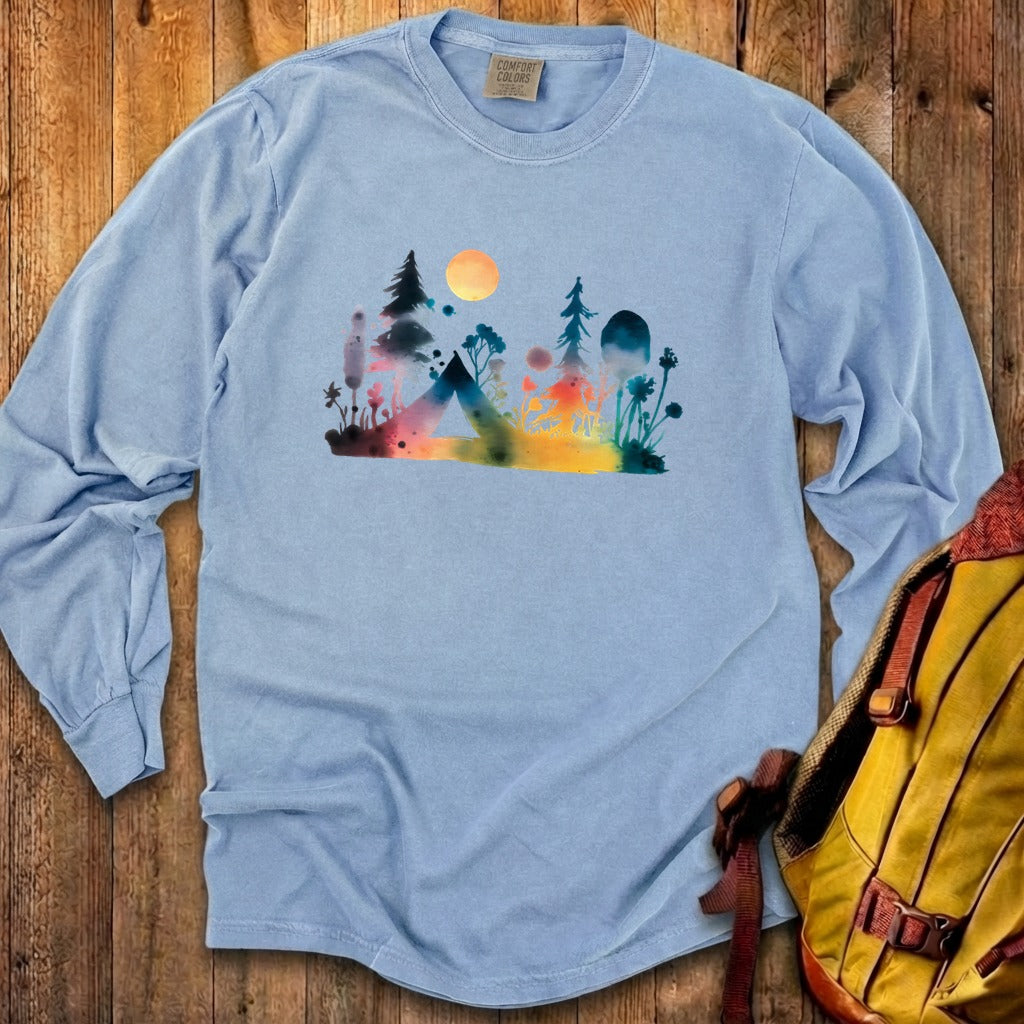 Watercolor Wildflower Retreat Cotton Long Sleeve