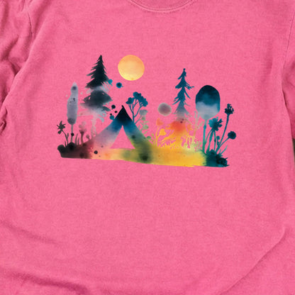 Watercolor Wildflower Retreat Cotton Long Sleeve