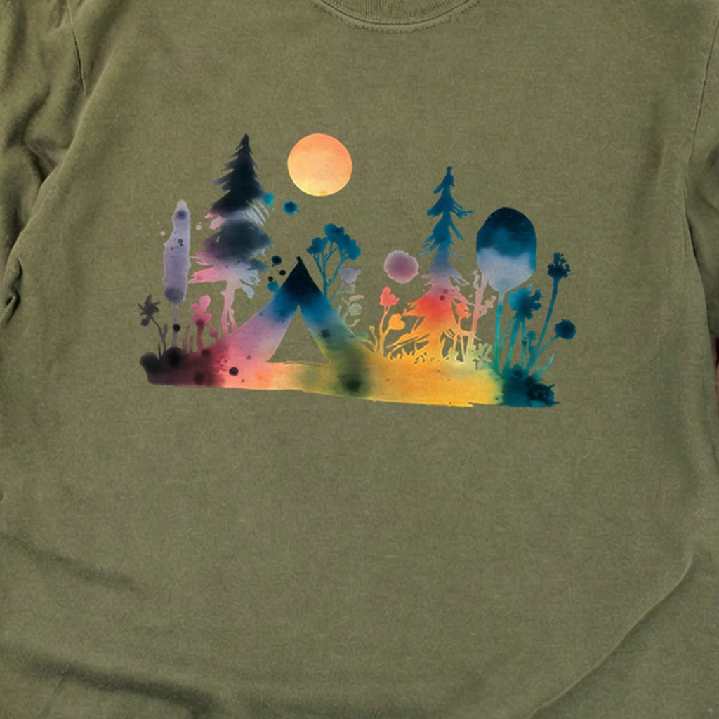 Watercolor Wildflower Retreat Cotton Long Sleeve