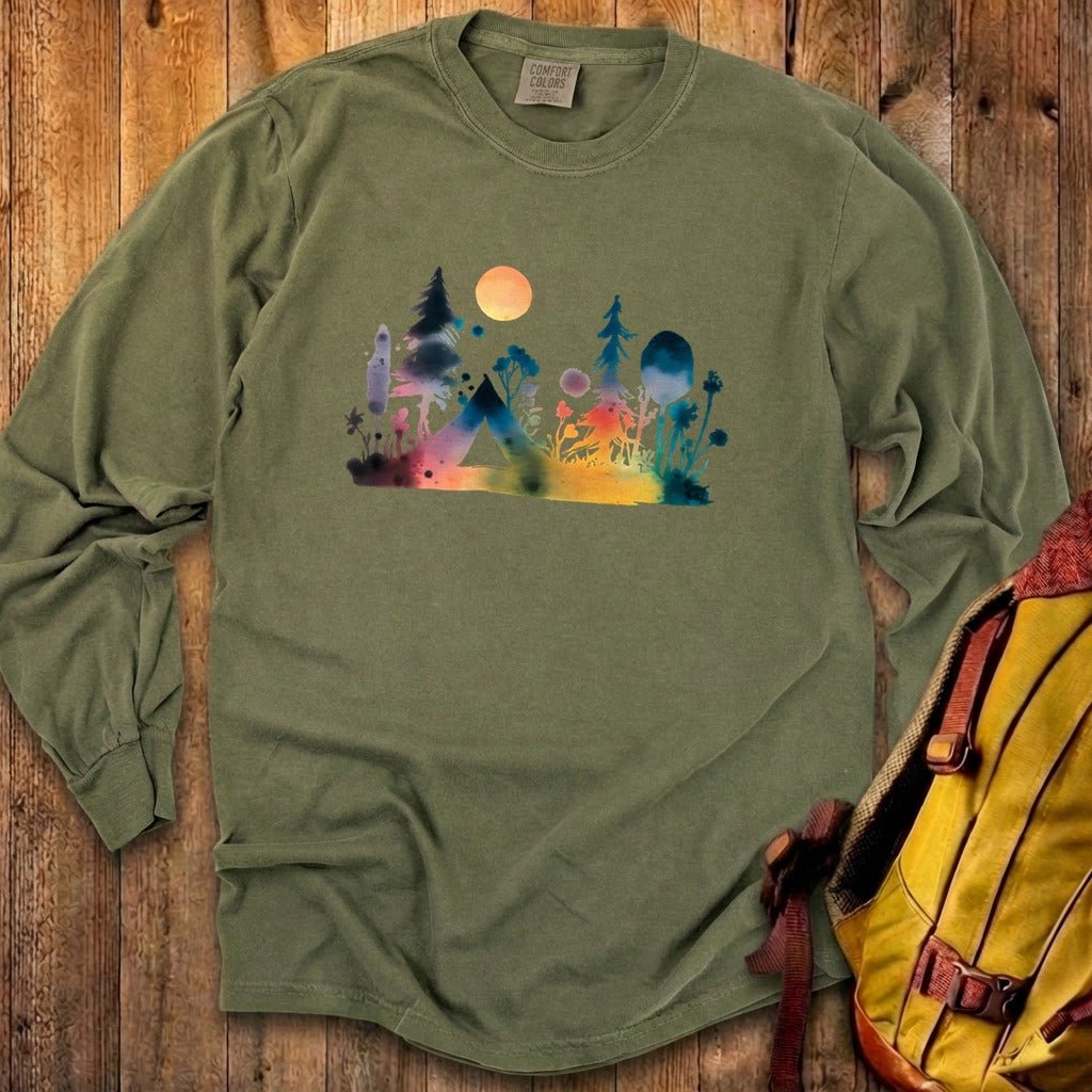 Watercolor Wildflower Retreat Cotton Long Sleeve