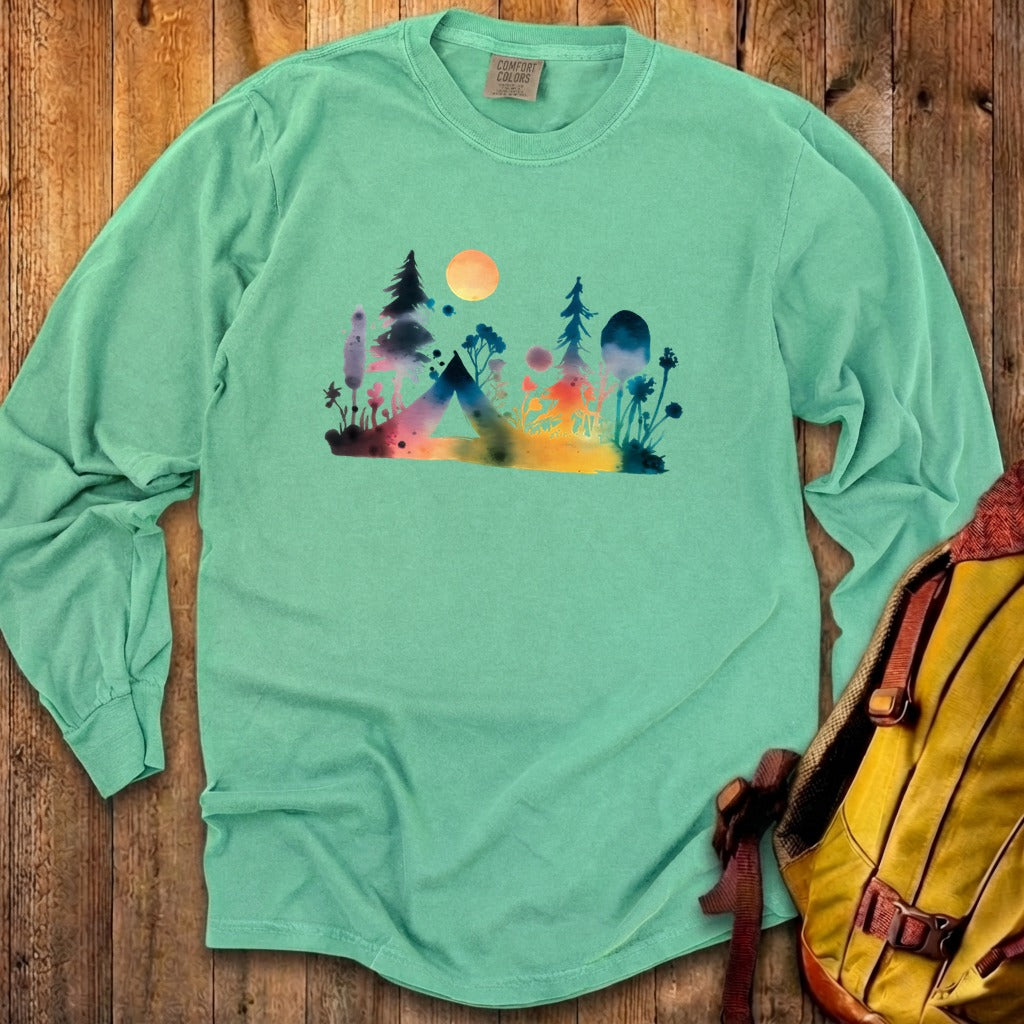 Watercolor Wildflower Retreat Cotton Long Sleeve