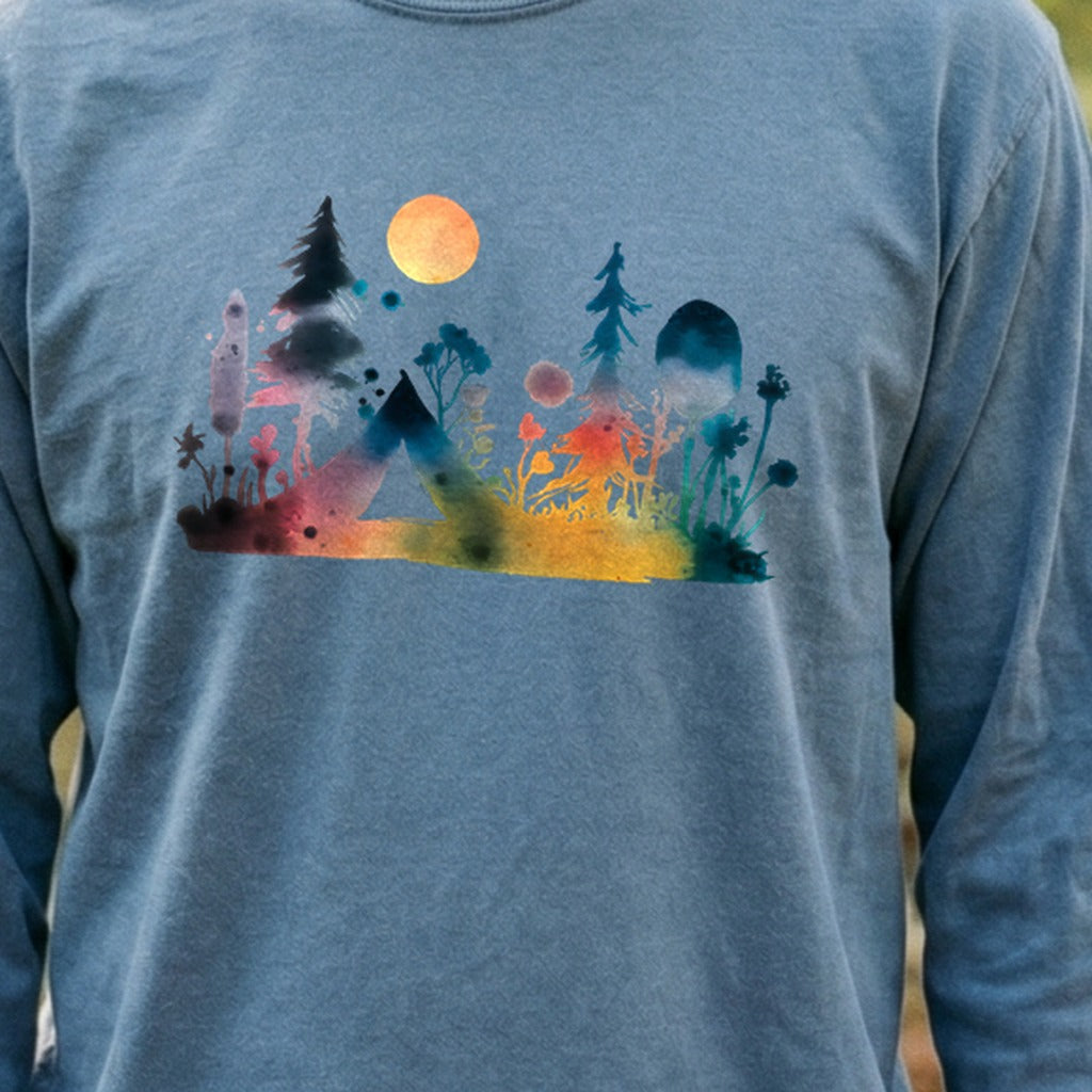Watercolor Wildflower Retreat Cotton Long Sleeve