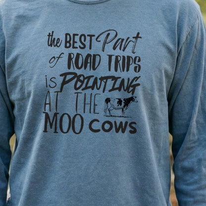 Moo Cows Road Trip Cotton Long Sleeve