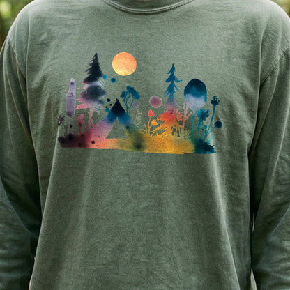 Watercolor Wildflower Retreat Cotton Long Sleeve