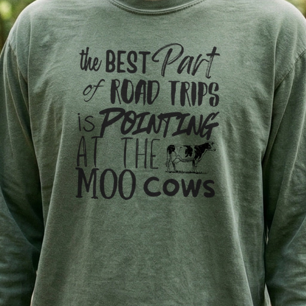 Moo Cows Road Trip Cotton Long Sleeve