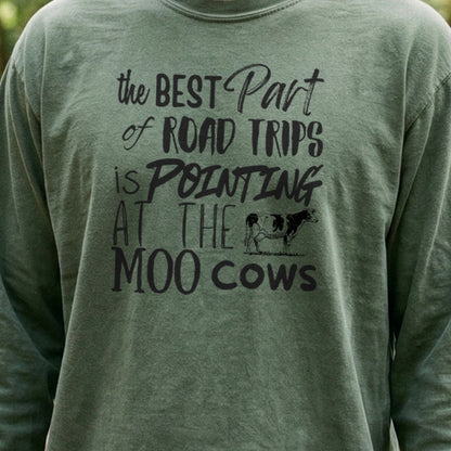 Moo Cows Road Trip Cotton Long Sleeve
