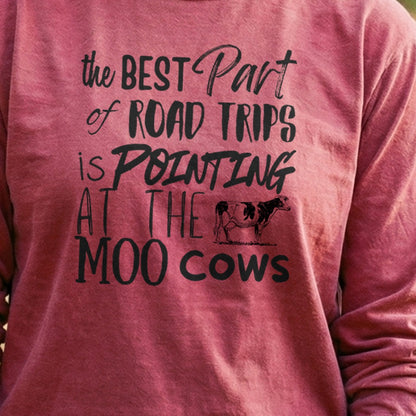 Moo Cows Road Trip Cotton Long Sleeve