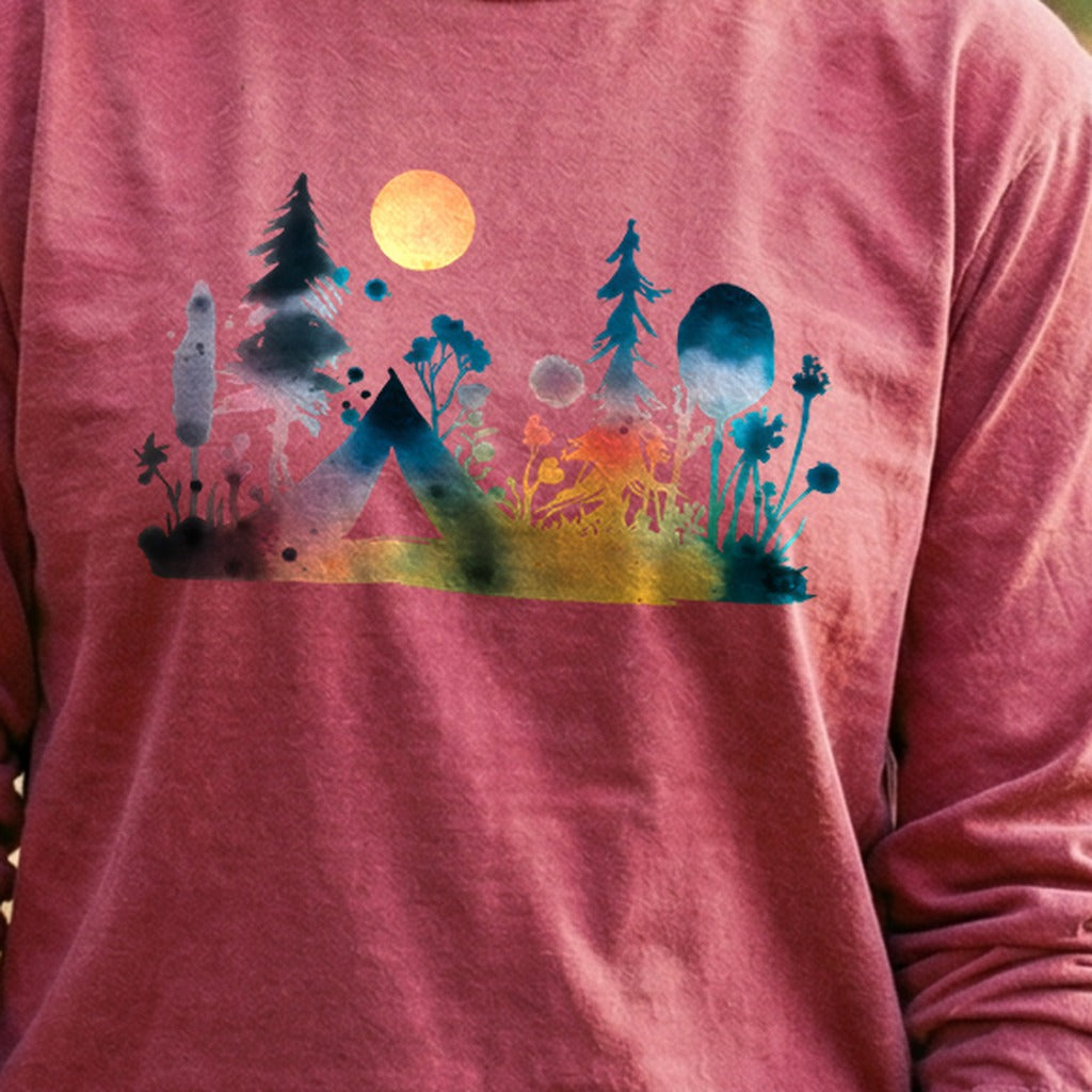 Watercolor Wildflower Retreat Cotton Long Sleeve