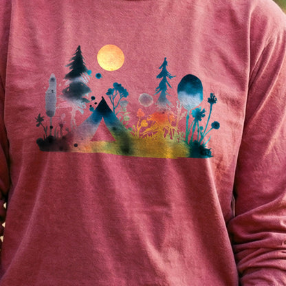 Watercolor Wildflower Retreat Cotton Long Sleeve