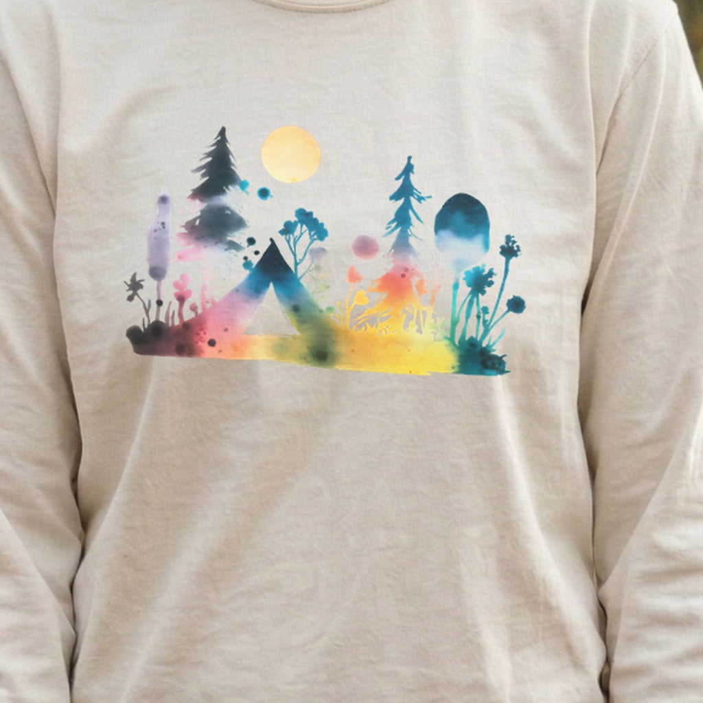 Watercolor Wildflower Retreat Cotton Long Sleeve