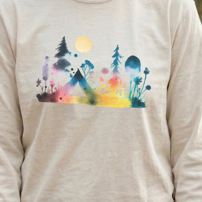 Watercolor Wildflower Retreat Cotton Long Sleeve