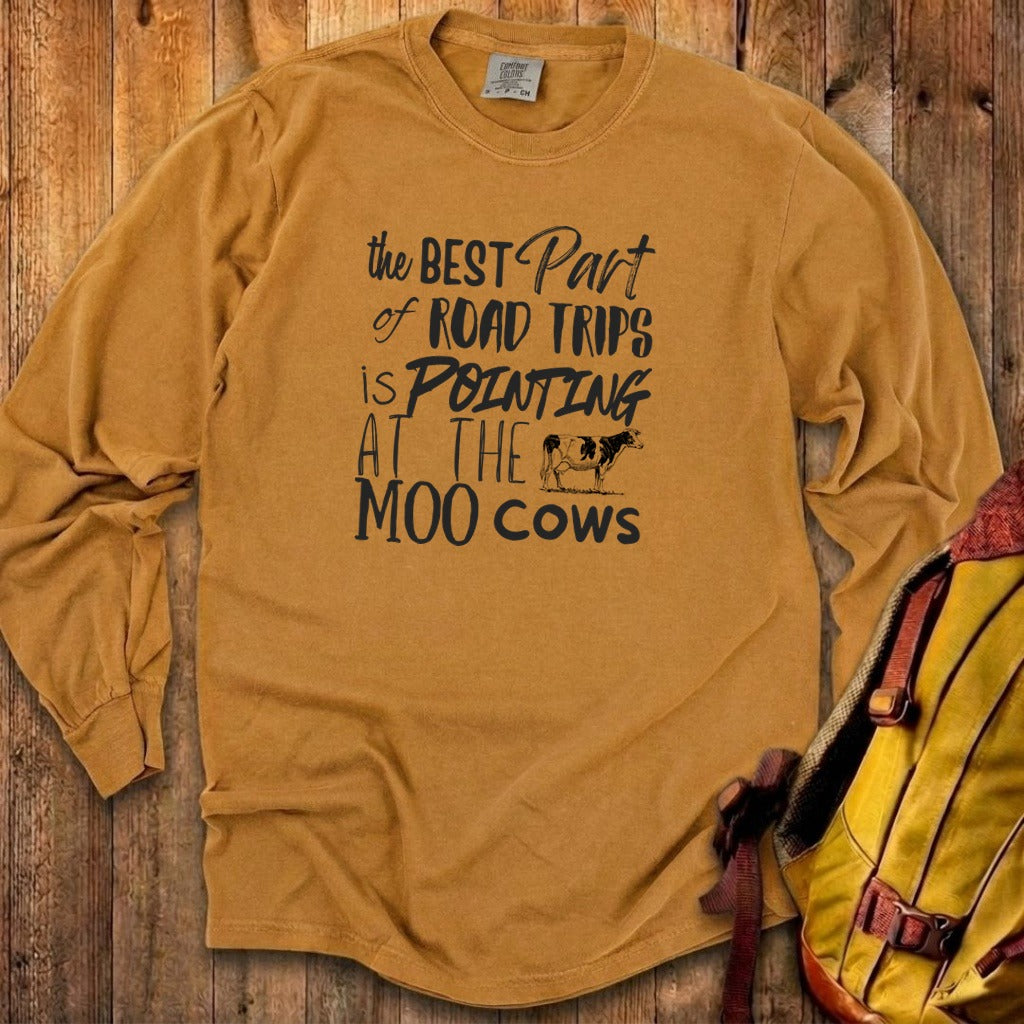 Moo Cows Road Trip Cotton Long Sleeve