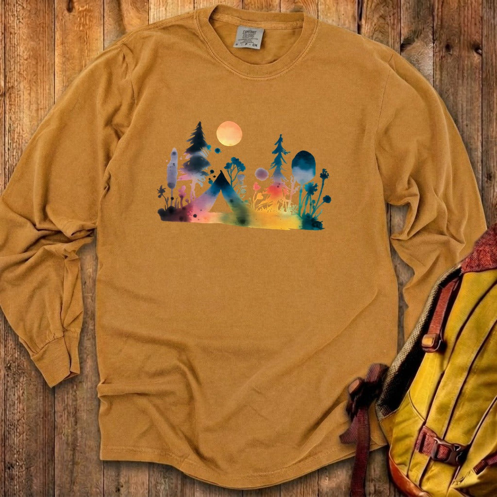 Watercolor Wildflower Retreat Cotton Long Sleeve